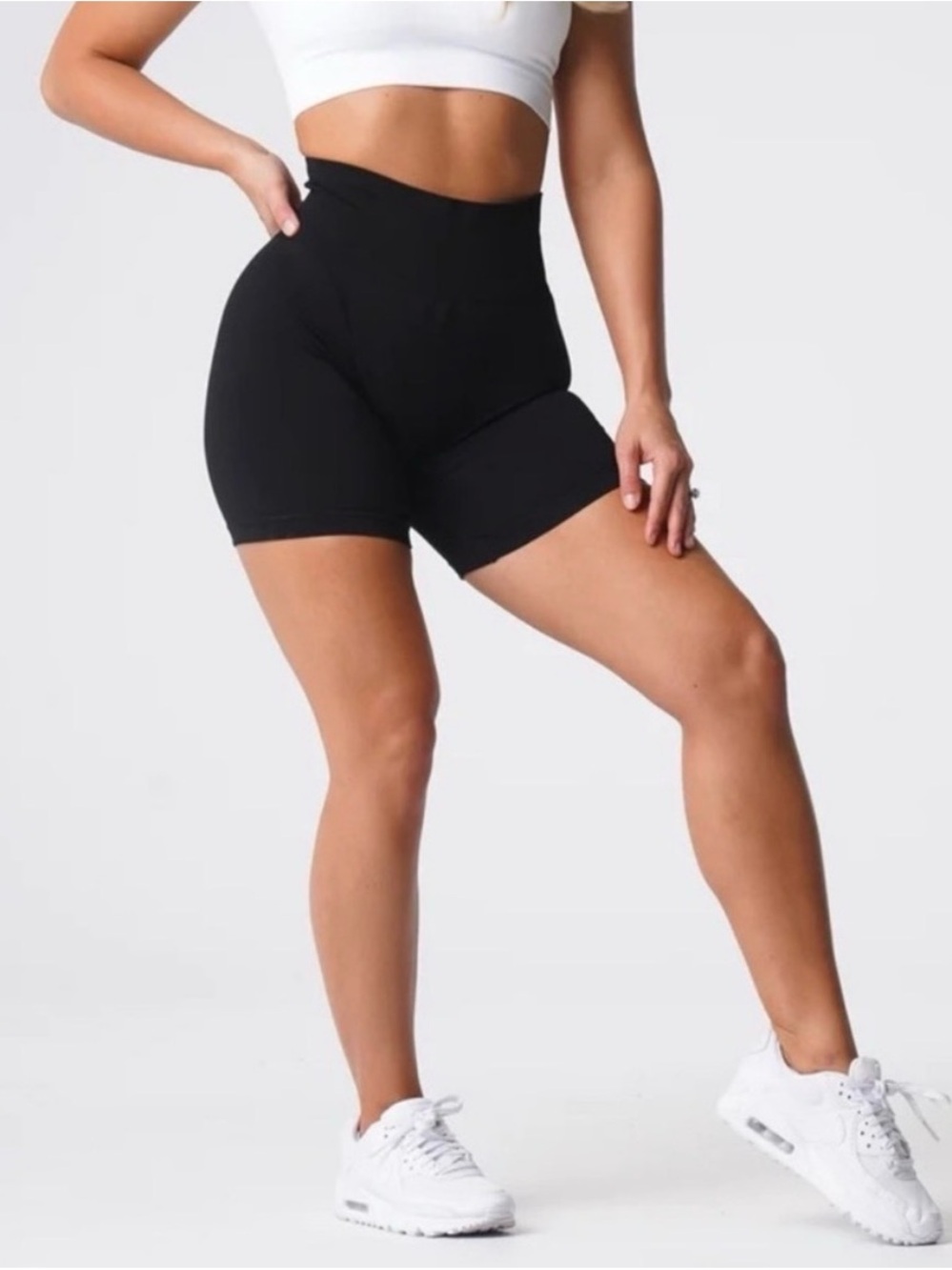 NVGTN Black High-Rise Athletic Bike Shorts